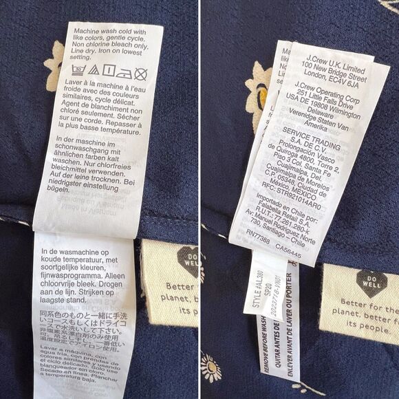 Madewell Heyday Tulip Hem Wrap Midi Skirt Women’s Size 10 Floral Navy Blue - Picture 5 of 10